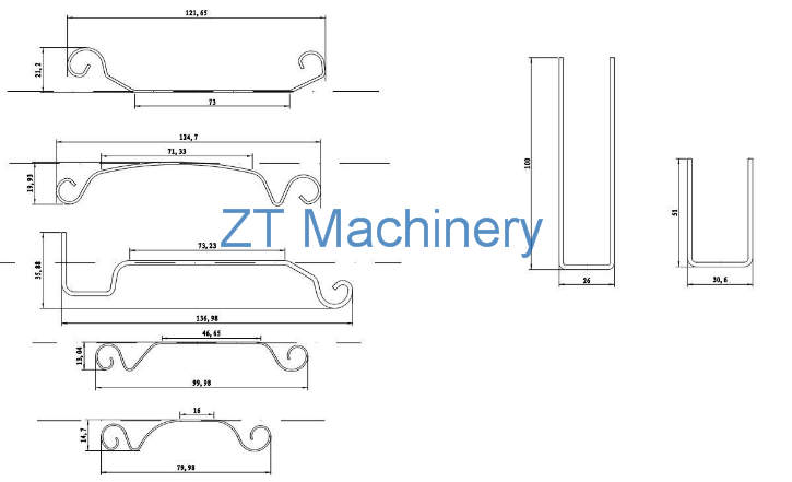 drawing profile of garage roller shutter door