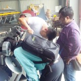 Indians customer came our factory to test the cz interchange purlin roll forming machine