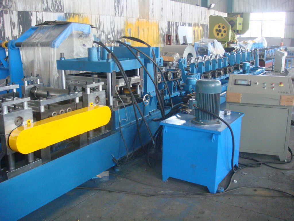 Storage shelf beam roll forming machine